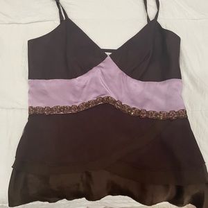 y2k brown and purple top